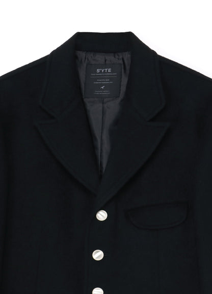 WOOL BEAVER PEAKED LAPEL 4-BUTTON JACKET