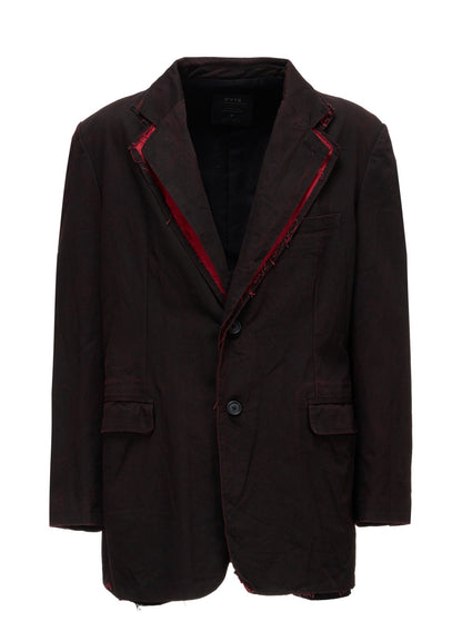 PIGMENT PRINT COTTON TWILL DOUBLE-LAPEL JACKET