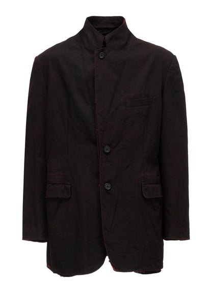 PIGMENT PRINT COTTON TWILL DOUBLE-LAPEL JACKET