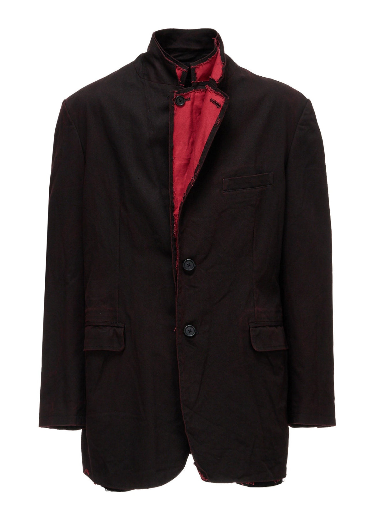 PIGMENT PRINT COTTON TWILL DOUBLE-LAPEL JACKET