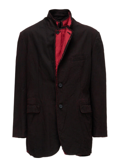 PIGMENT PRINT COTTON TWILL DOUBLE-LAPEL JACKET