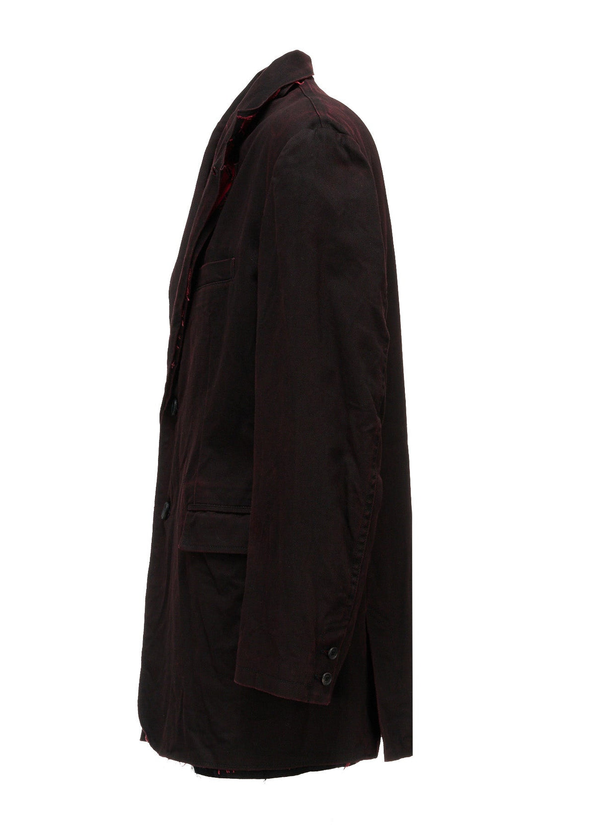PIGMENT PRINT COTTON TWILL DOUBLE-LAPEL JACKET