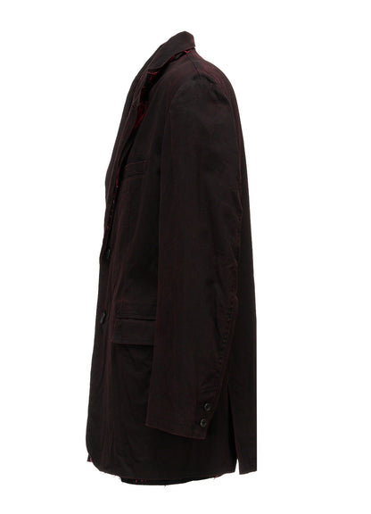 PIGMENT PRINT COTTON TWILL DOUBLE-LAPEL JACKET