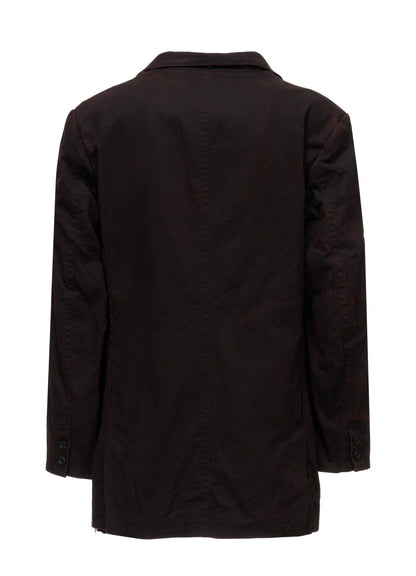 PIGMENT PRINT COTTON TWILL DOUBLE-LAPEL JACKET