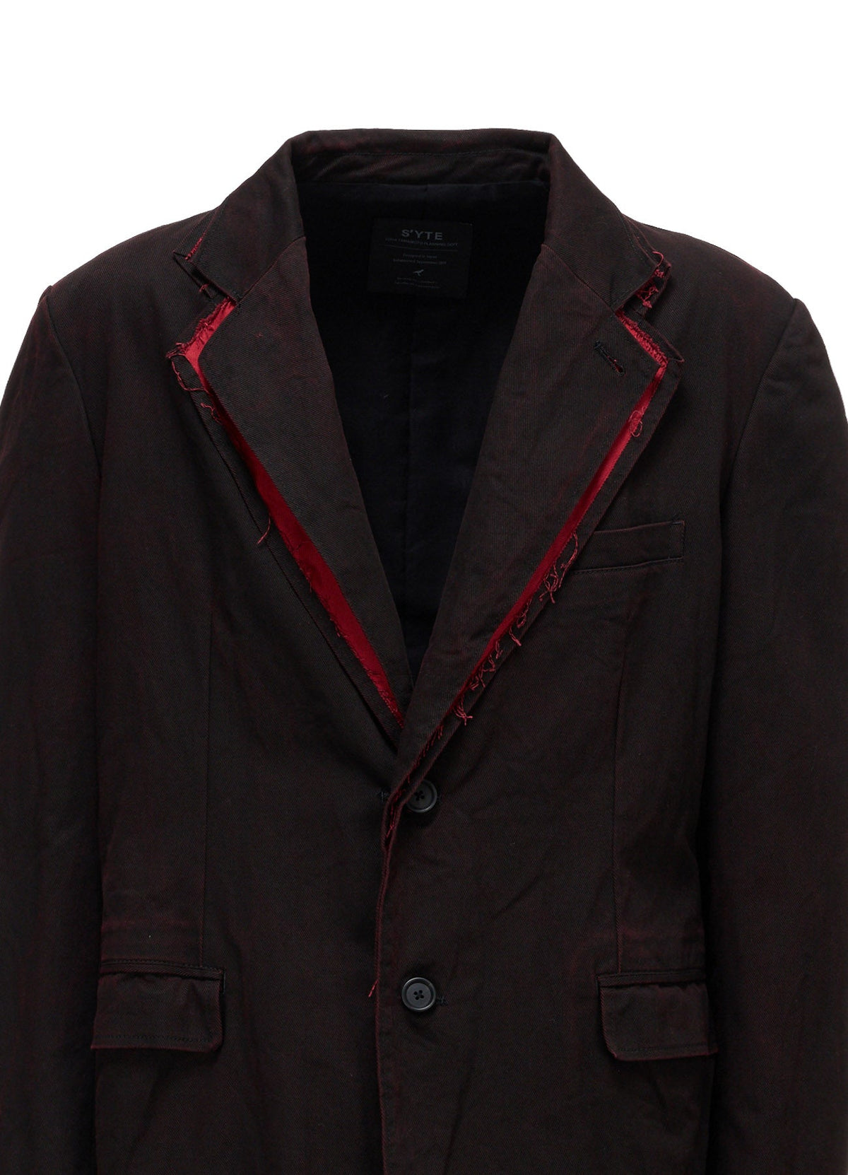 PIGMENT PRINT COTTON TWILL DOUBLE-LAPEL JACKET