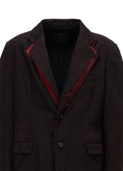 PIGMENT PRINT COTTON TWILL DOUBLE-LAPEL JACKET
