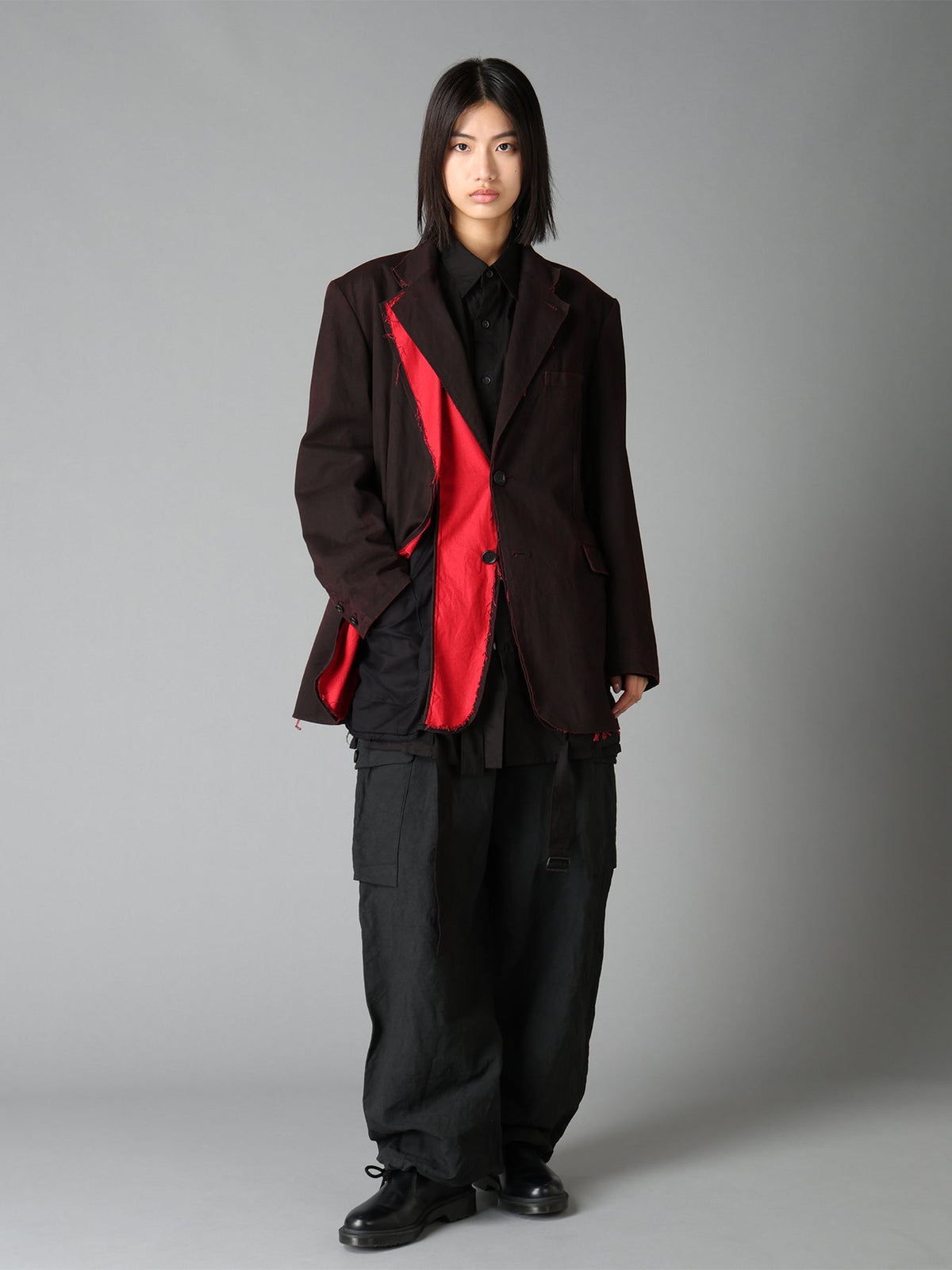 PIGMENT PRINT COTTON TWILL DOUBLE-LAPEL JACKET