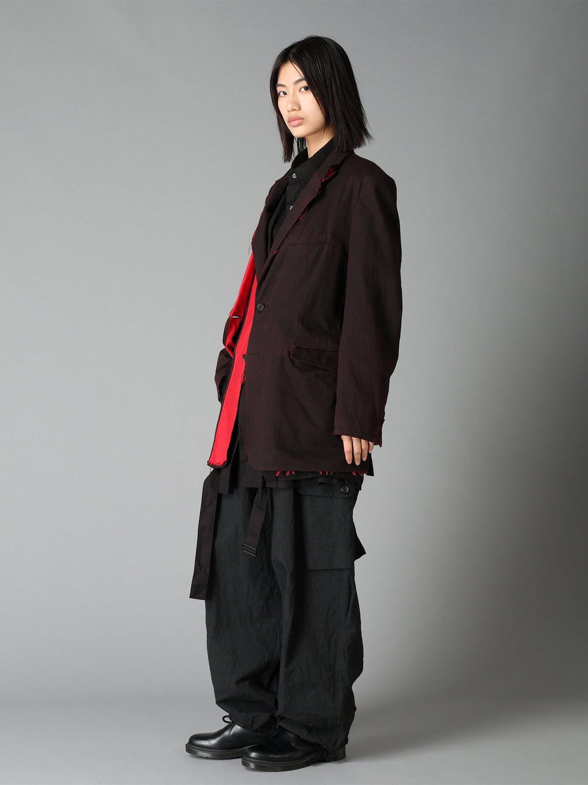 PIGMENT PRINT COTTON TWILL DOUBLE-LAPEL JACKET