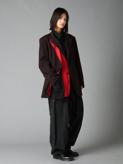 PIGMENT PRINT COTTON TWILL DOUBLE-LAPEL JACKET