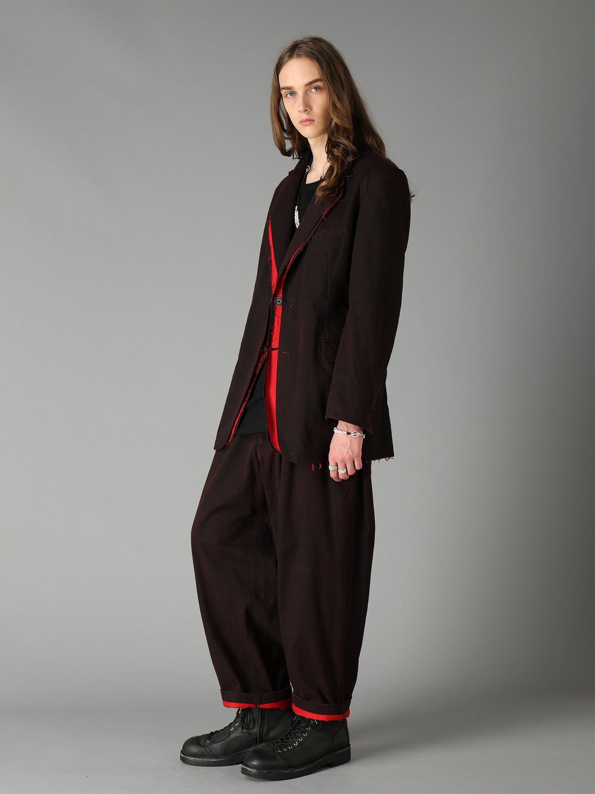 PIGMENT PRINT COTTON TWILL DOUBLE-LAPEL JACKET