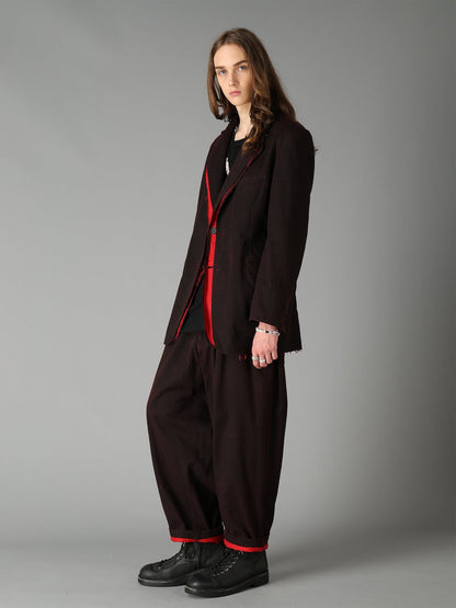 PIGMENT PRINT COTTON TWILL DOUBLE-LAPEL JACKET