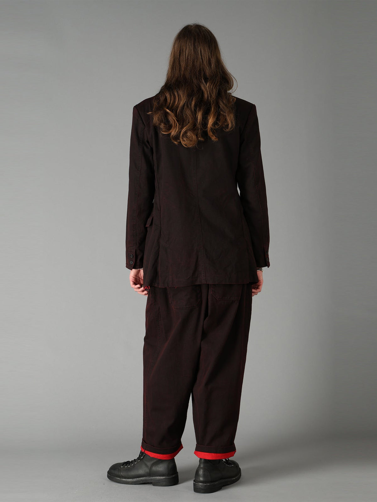 PIGMENT PRINT COTTON TWILL DOUBLE-LAPEL JACKET
