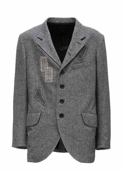 ECO WOOL EMBROIDERIED PATCH JACKET