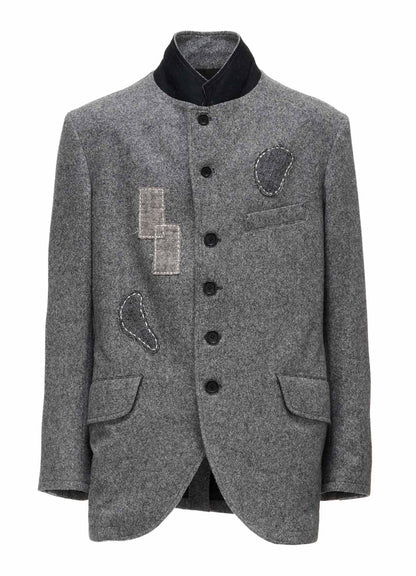 ECO WOOL EMBROIDERIED PATCH JACKET