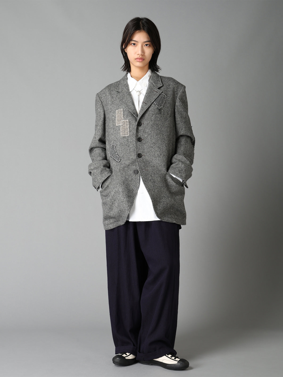 ECO WOOL EMBROIDERIED PATCH JACKET