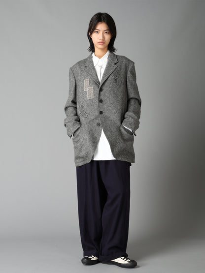 ECO WOOL EMBROIDERIED PATCH JACKET