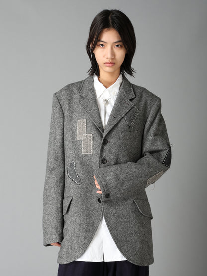 ECO WOOL EMBROIDERIED PATCH JACKET