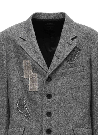 ECO WOOL EMBROIDERIED PATCH JACKET