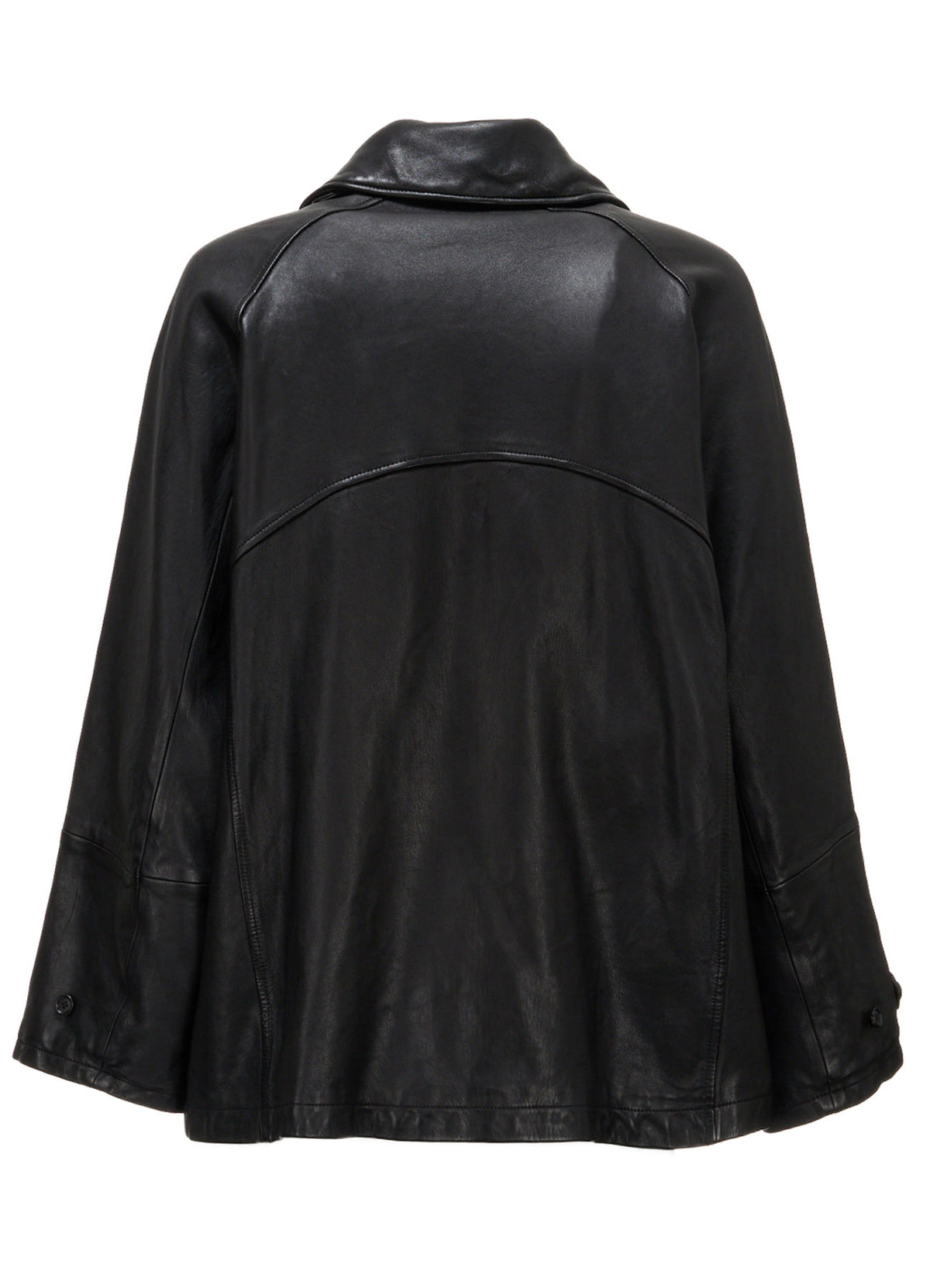 WASHED SHEEP LEATHER DOUBLE-BREASTED MOTORCYCLE JACKET