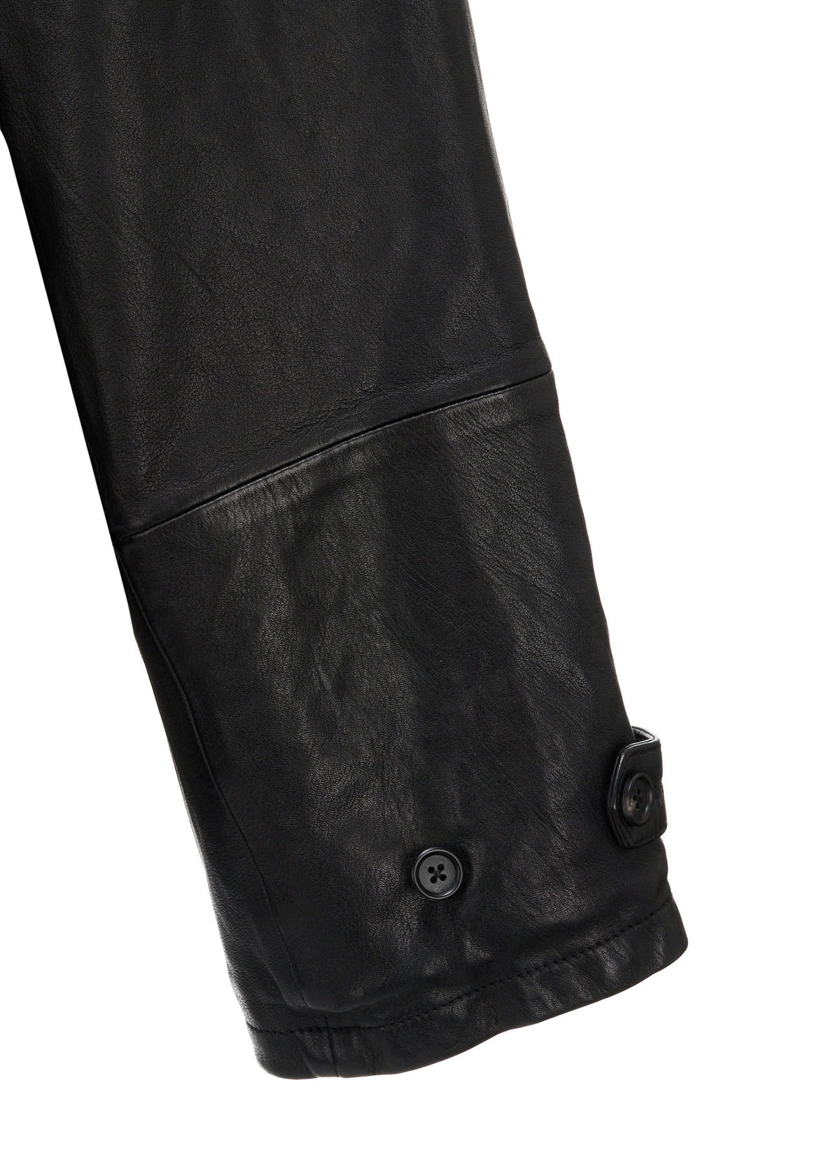 WASHED SHEEP LEATHER DOUBLE-BREASTED MOTORCYCLE JACKET