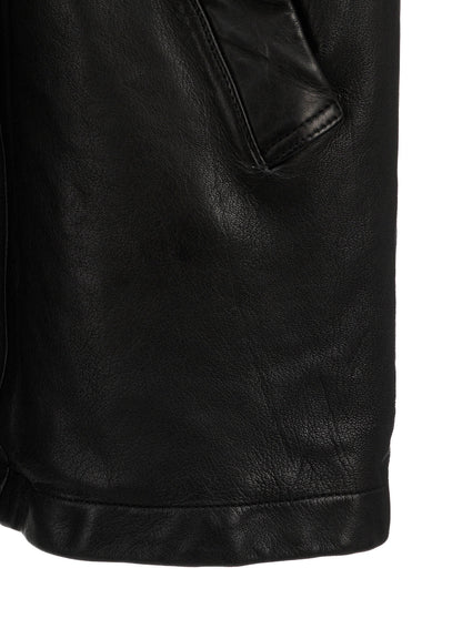 WASHED SHEEP LEATHER DOUBLE-BREASTED MOTORCYCLE JACKET