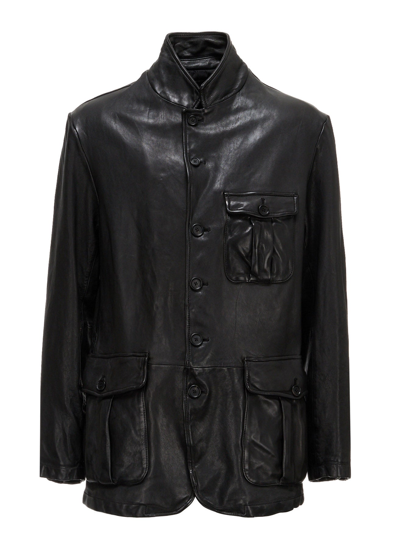 WASHED SHEEP LEATHER 3 POCKETS JACKET – THE SHOP YOHJI YAMAMOTO