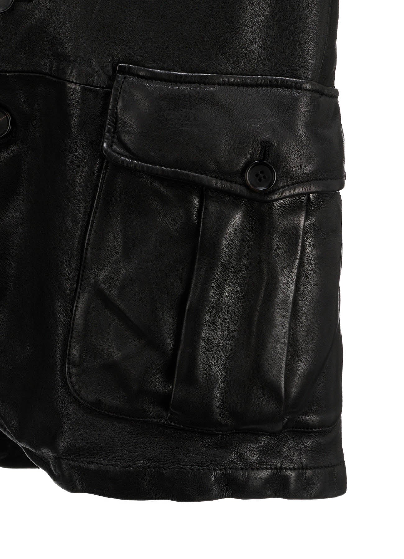 WASHED SHEEP LEATHER 3 POCKETS JACKET – THE SHOP YOHJI YAMAMOTO