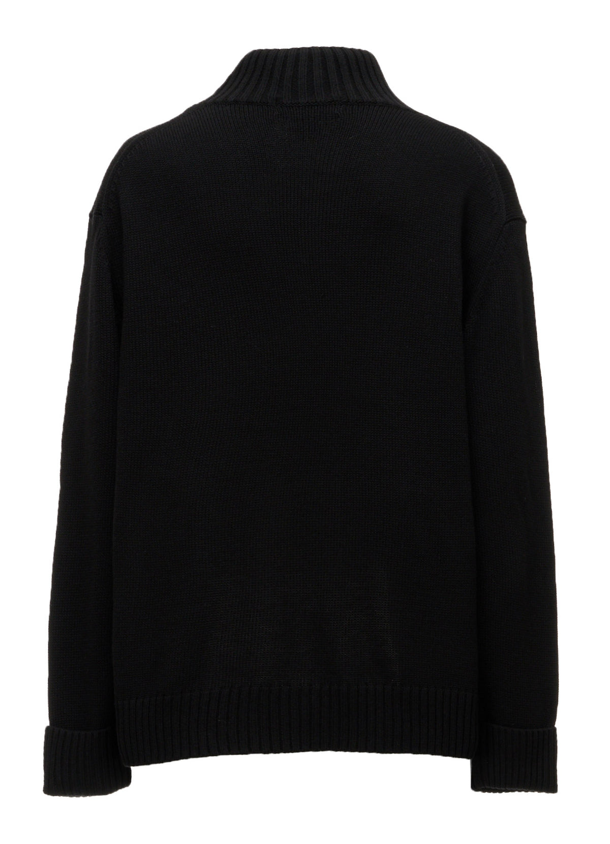 FLOCKED LILY MOTIF KNIT TURTLE NECK PULLOVER