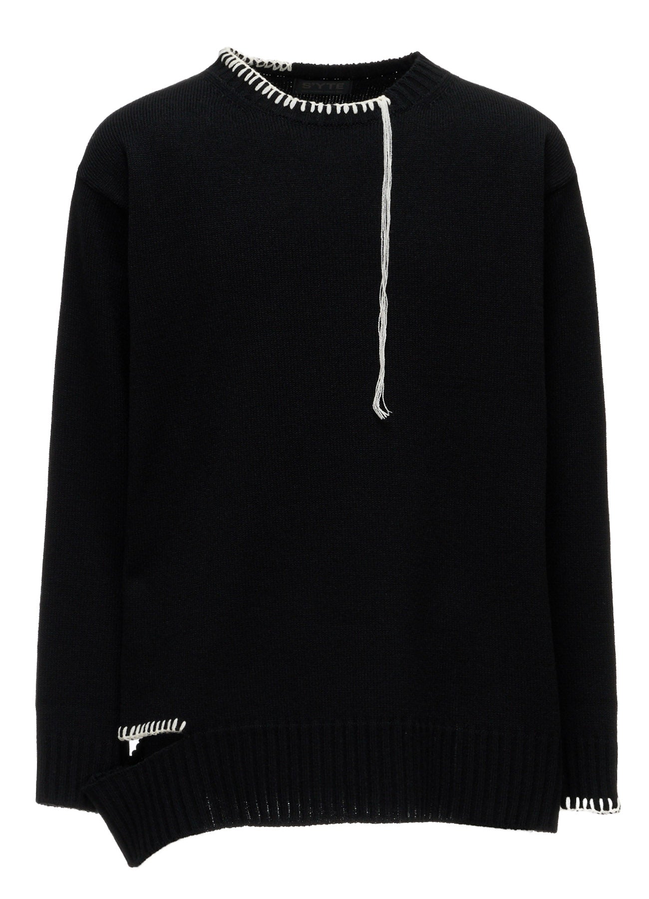 BULKY WOOL BLEND ASYMMETRIC STITCH PULLOVER – THE SHOP YOHJI YAMAMOTO