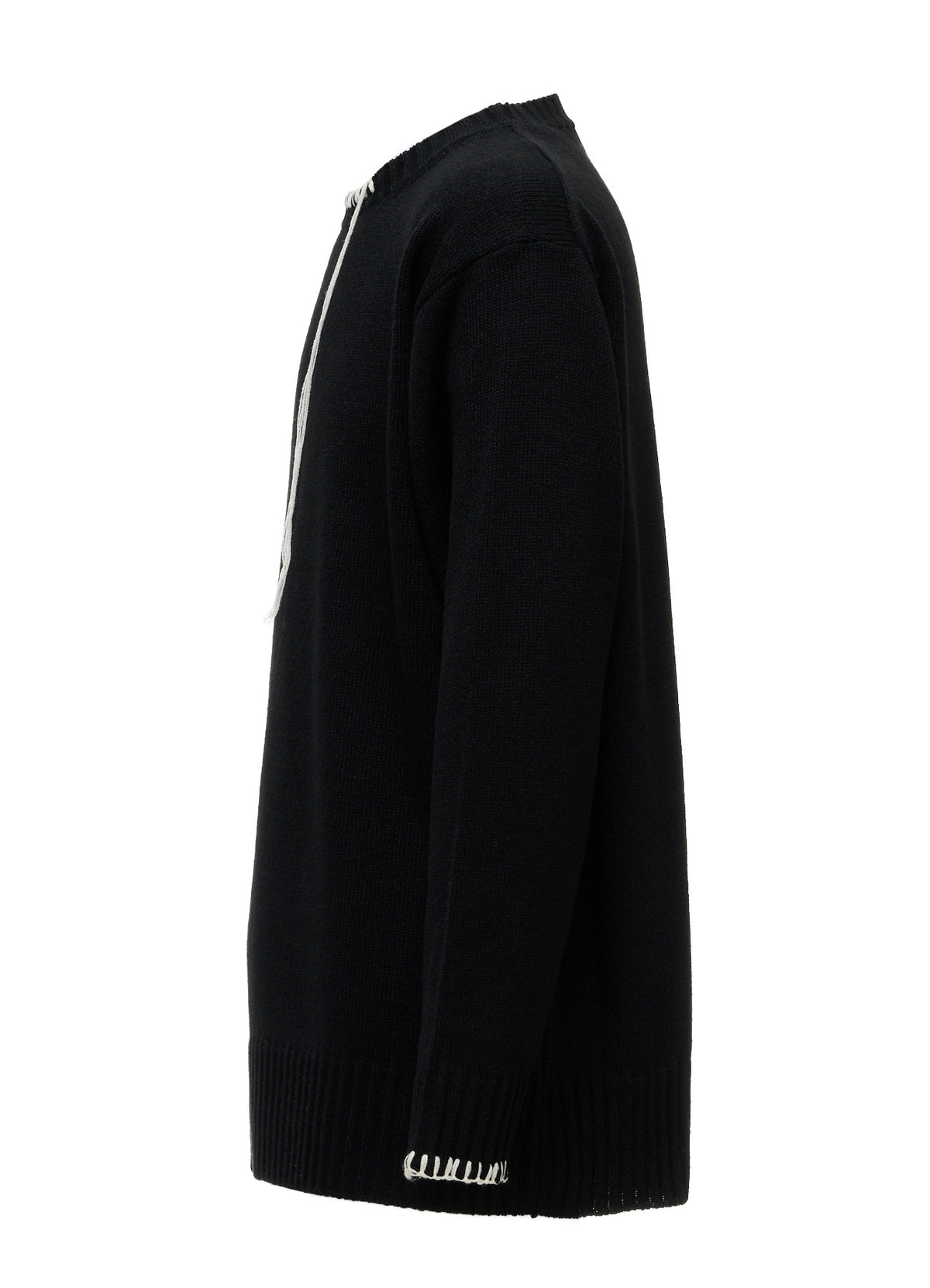 BULKY WOOL BLEND ASYMMETRIC STITCH PULLOVER