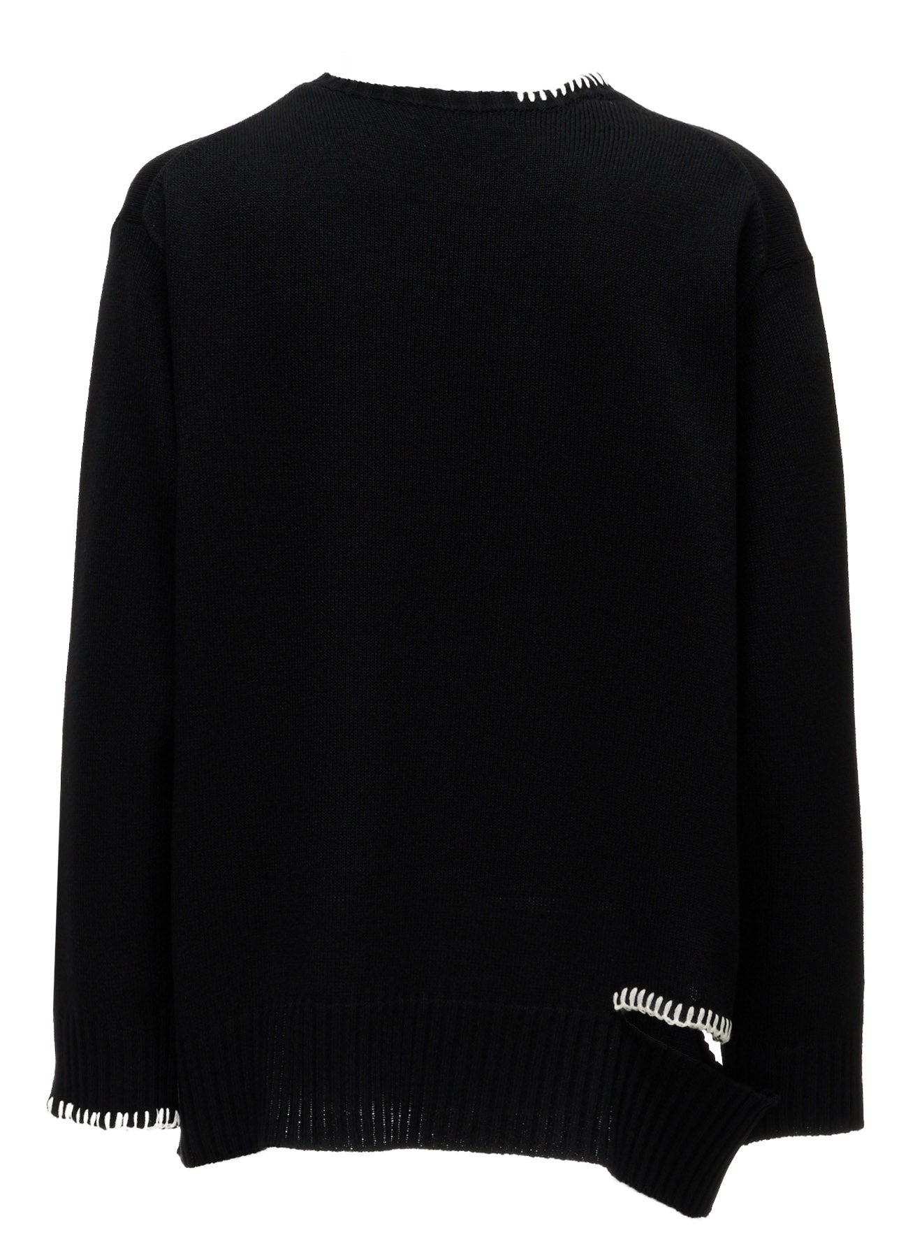BULKY WOOL BLEND ASYMMETRIC STITCH PULLOVER – THE SHOP YOHJI YAMAMOTO