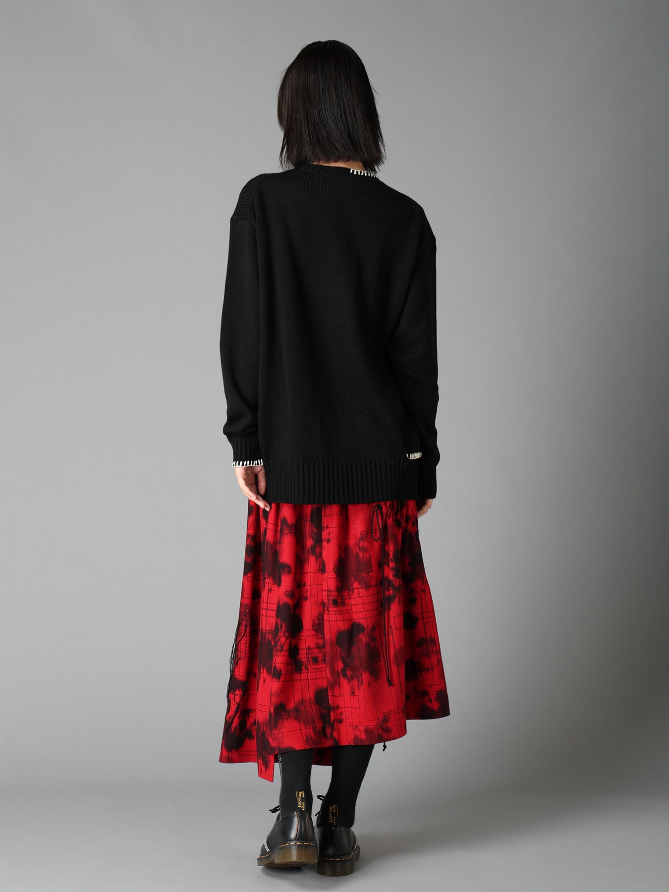 BULKY WOOL BLEND ASYMMETRIC STITCH PULLOVER – THE SHOP YOHJI YAMAMOTO