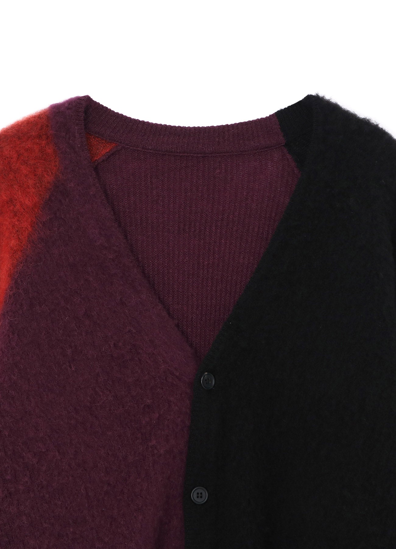 COLOR PANELING MOHAIR CARDIGAN