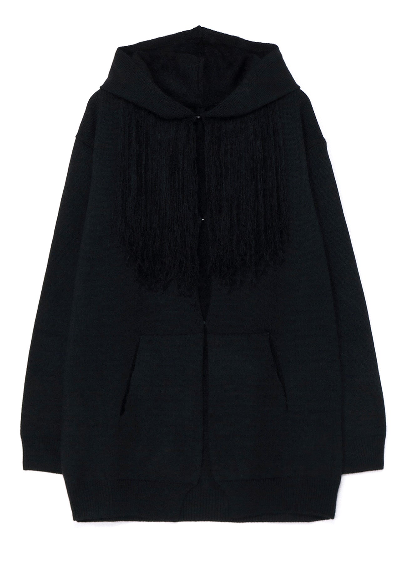 CORPILON BULKY WOOL FRINGE KNIT PARKA