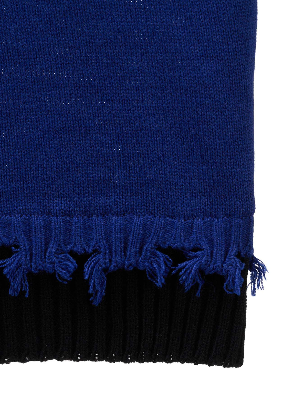 BULKY WOOL BLEND DAMAGED DETAIL TURTLE NECK PULLOVER
