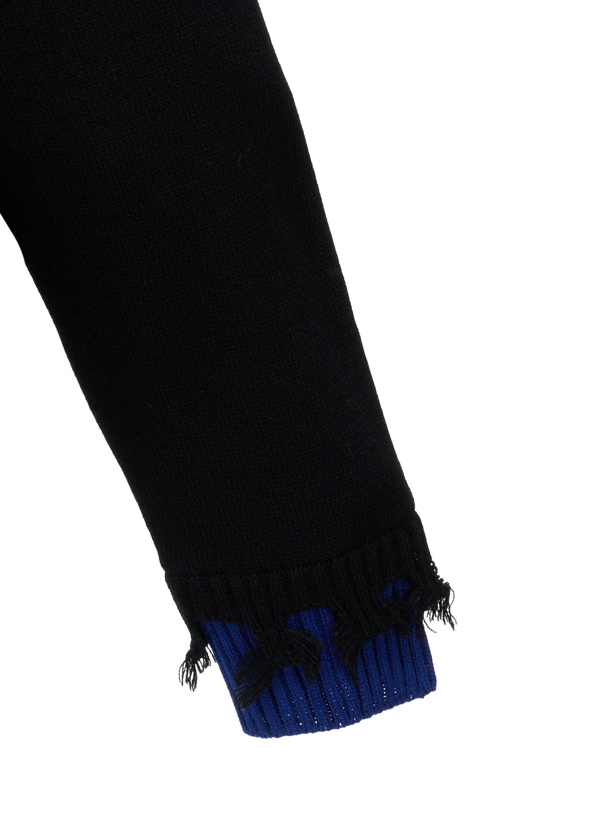 BULKY WOOL BLEND CONTRAST DAMAGED DETAIL CARDIGAN
