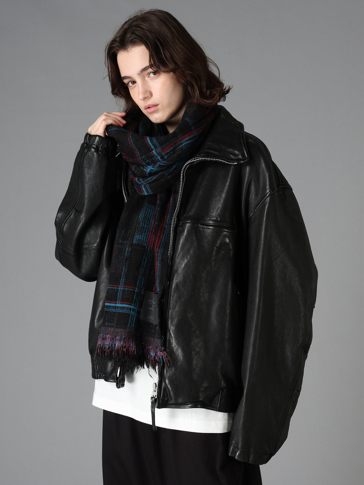 CHECK JACQUARD STOLE