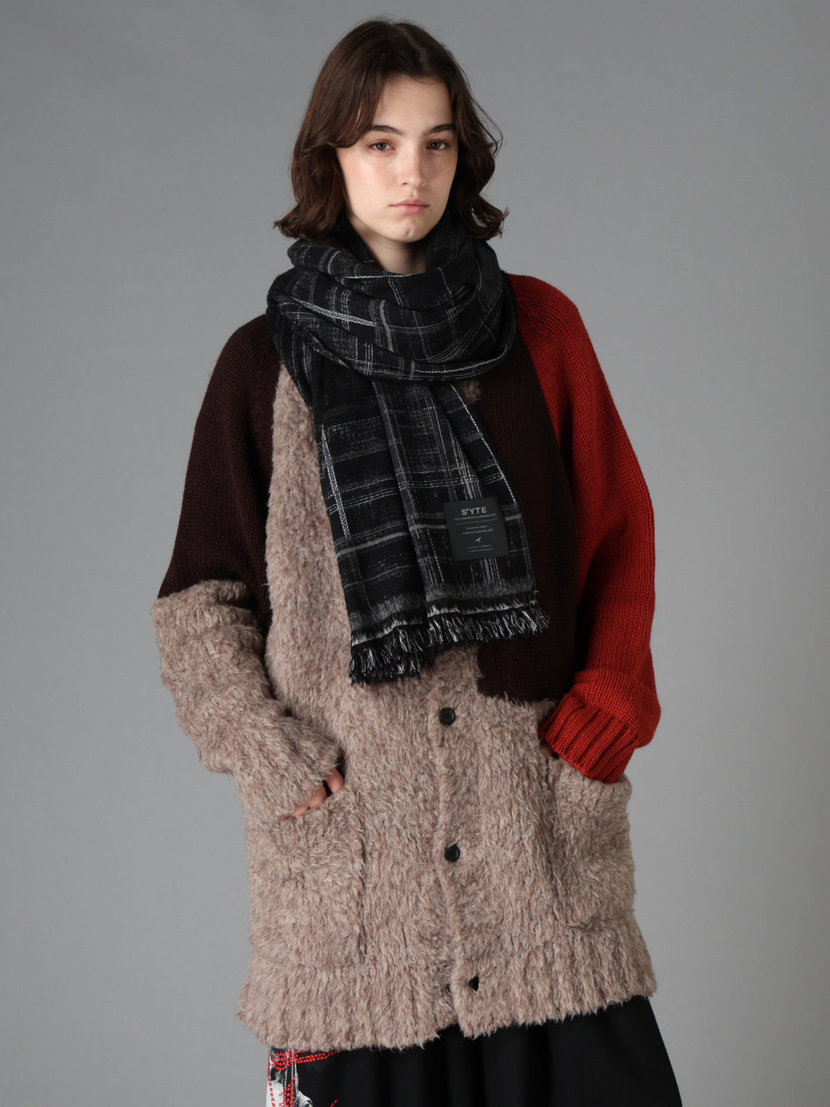 CHECK JACQUARD STOLE