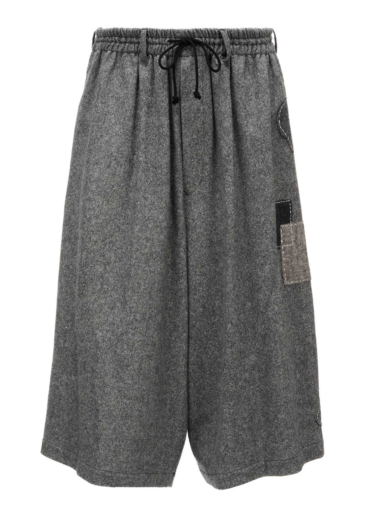 ECO WOOL EMBROIDERIED PATCH CULOTTE PANTS
