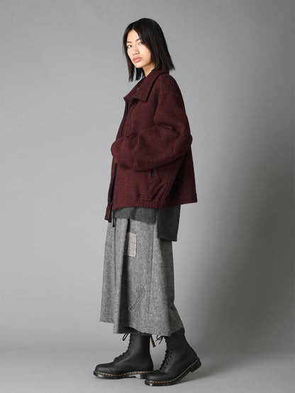 ECO WOOL EMBROIDERIED PATCH CULOTTE PANTS
