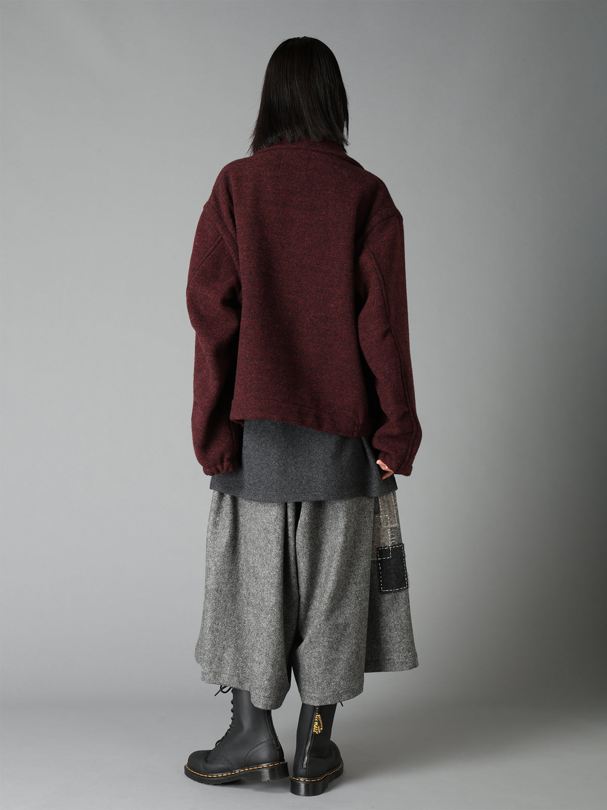 ECO WOOL EMBROIDERIED PATCH CULOTTE PANTS