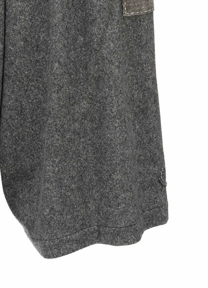 ECO WOOL EMBROIDERIED PATCH CULOTTE PANTS