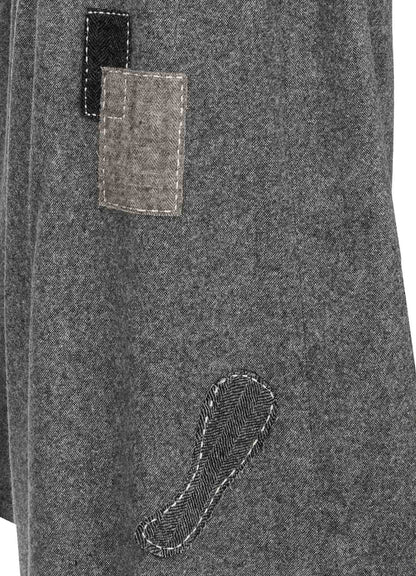 ECO WOOL EMBROIDERIED PATCH CULOTTE PANTS