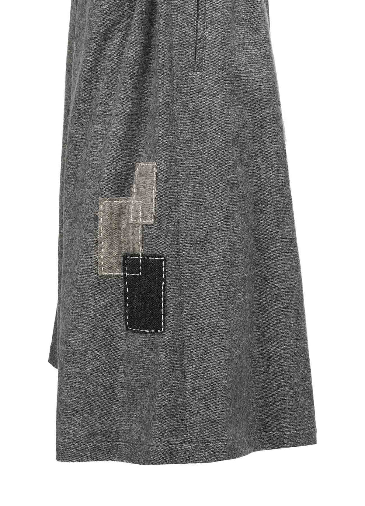 ECO WOOL EMBROIDERIED PATCH CULOTTE PANTS