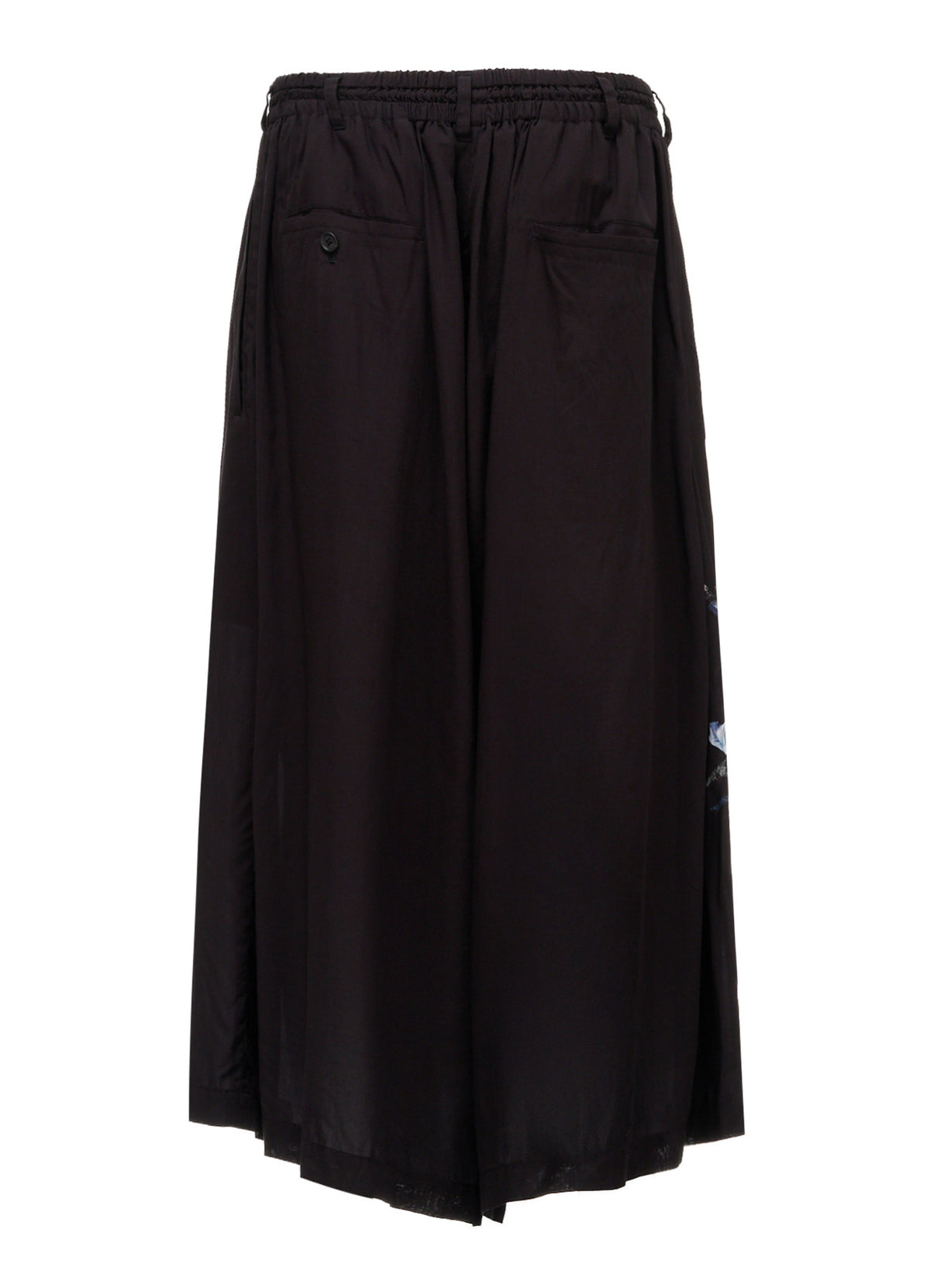 PATCHWORK FLOWER PRINT RAYON CULOTTE PANTS