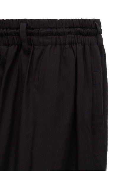 PATCHWORK FLOWER PRINT RAYON CULOTTE PANTS