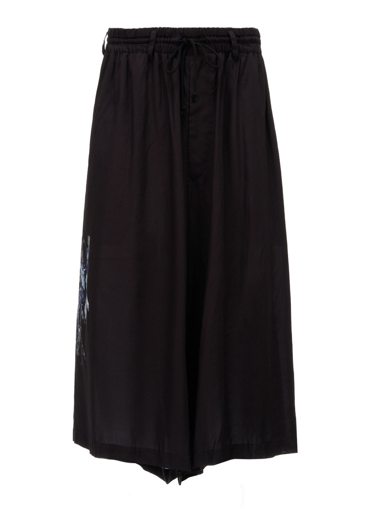 PATCHWORK FLOWER PRINT RAYON CULOTTE PANTS
