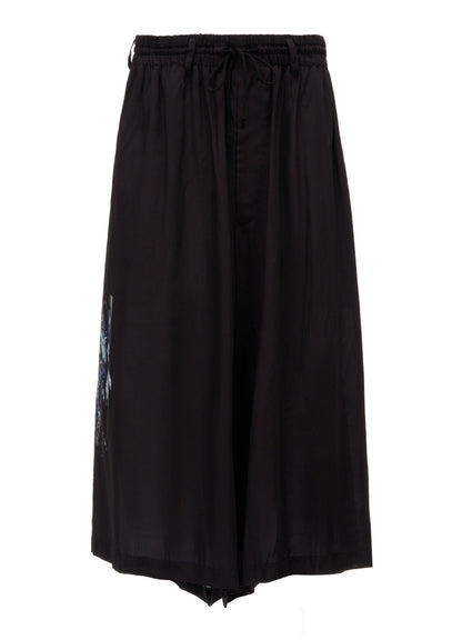 PATCHWORK FLOWER PRINT RAYON CULOTTE PANTS