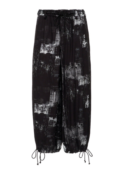 WITHERED BRANCH PRINT RAYON HAKAMA PANTS