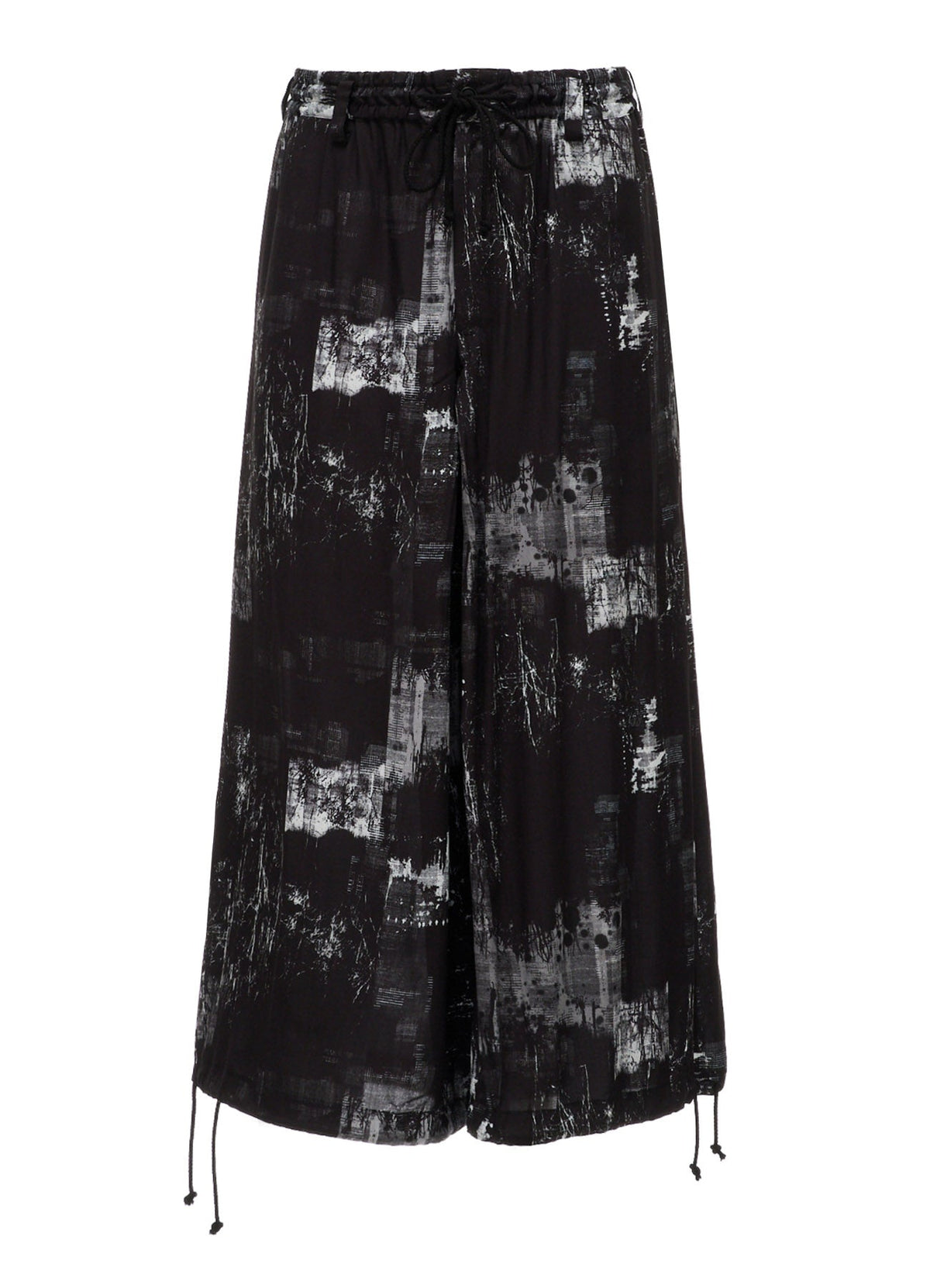 WITHERED BRANCH PRINT RAYON HAKAMA PANTS
